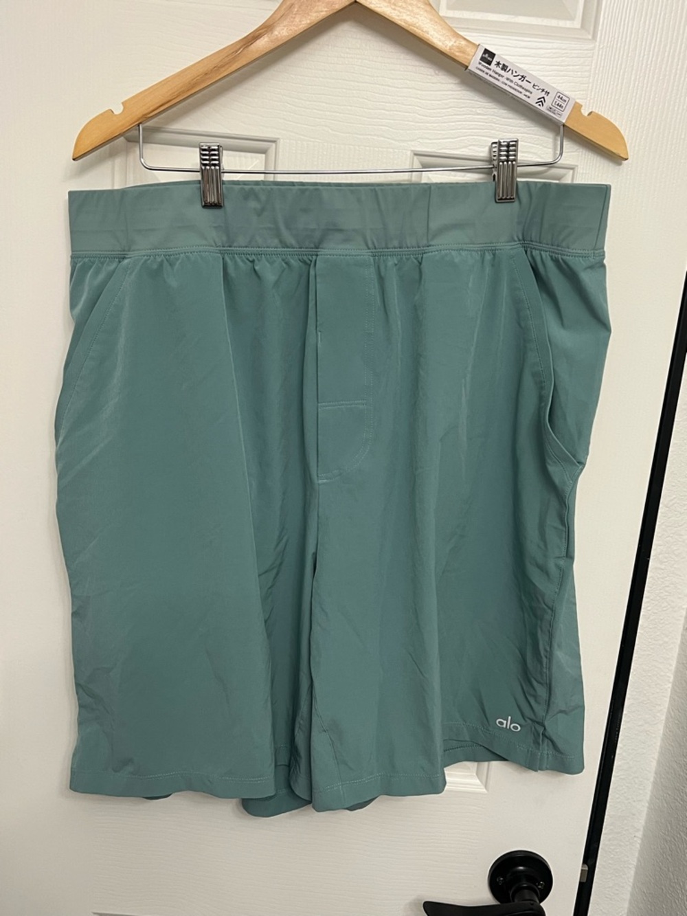 ALO YOGA mens shorts light blue teal 2XL